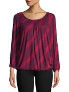 Michael Michael Kors Petite Striped Raglan-sleeve Top
