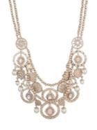 Marchesa Faux Pearl And Crystal Multi-strand Statement Necklace