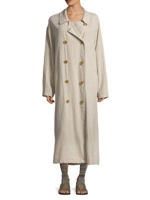Free People Oversized Crinkle Trench Coat