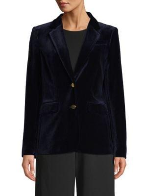 Calvin Klein Velvet Button-front Blazer
