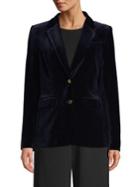 Calvin Klein Velvet Button-front Blazer