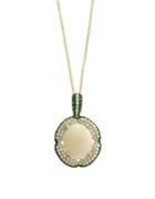 Effy Final Call Diamond, Opal, Tsavorite And 14k Yellow Gold Pendant Necklace
