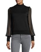 Design Lab Long Sleeve Sheer Top