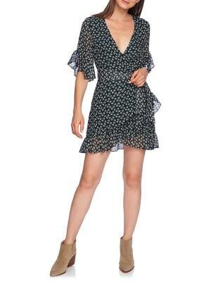1.state Floral Wrap Sheath Dress