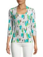 Context Abstract Block U-neck Top