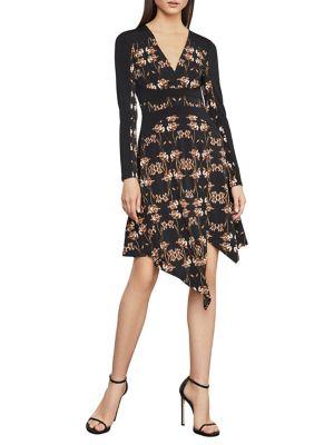 Bcbgmaxazria Iris Print Faux Wrap Dress