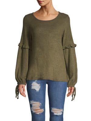 Design Lab Ruffle Long-sleeve Top