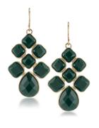 1st And Gorgeous Cabachon Chandelier Earrings In Green
