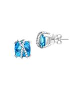 Effy Sterling Silver & Blue Topaz Stud Earrings