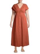 Vero Moda Curve Plus Sammi Button-front Maxi Dress