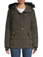 Guess Quilted Faux Fur Hooded Jacket