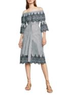 Bcbgmaxazria Embroidered Off-the-shoulder Dress