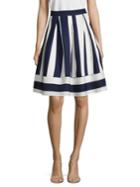 Lucy Paris Striped Box-pleat Skirt