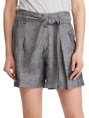 Lauren Ralph Lauren Belted Chambray Shorts