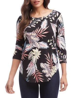 Karen Kane Floral Three-quarter Sleeve Top