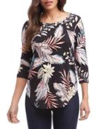 Karen Kane Floral Three-quarter Sleeve Top