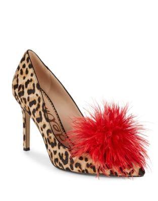 Sam Edelman Haide Dyed Calf Hair & Feather Pump
