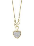 Effy Duo Diamond, 14k White & Yellow Gold Heart Pendant Necklace