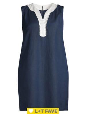 Eliza J Plus Sleeveless Split Framed Neck Shift Dress