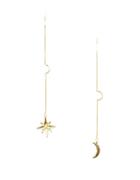 Kensie Star & Moon Threader Earrings