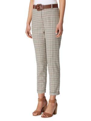 Tahari Arthur S. Levine Petite Plaid Cuffed Pants