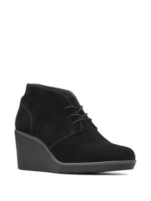 Clarks Hazen Charm Suede Wedge Booties