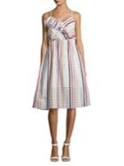 Shoshanna Optic Multicolored Cotton Midi Dress