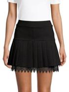Romeo & Juliet Couture Pleated Lace Hem Mini Skort