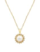 Lord & Taylor Freshwater Pearl, Diamond And 14k Yellow Gold Pendant Necklace