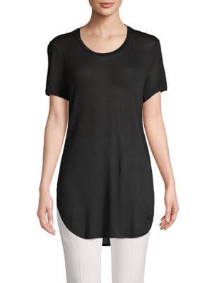 Lord & Taylor Longline Dolphin-hem Tee