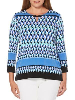 Rafaella Petite Geometric Keyhole Top