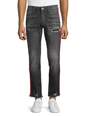 Jack & Jones Distressed Side-striped Jeans