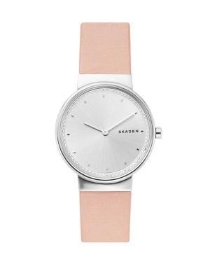 Skagen Annelie Stainless Steel & Leather-strap Watch