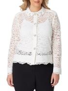 Tahari Arthur S. Levine Plus Plus Scalloped Lace Blouse