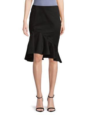 Lord & Taylor Plus Asymmetrical Ruffled Knee-length Skirt