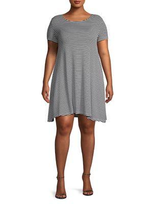 Lord And Taylor Separates Plus Striped T-shirt Dress