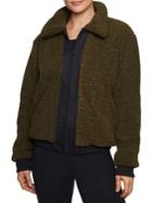 Betsey Johnson Faux Shearling Contrast-trim Zip Jacket