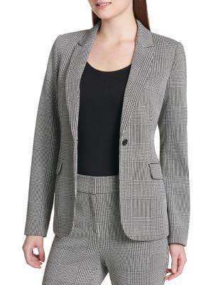 Calvin Klein Plaid Notch Jacket