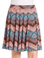 Context Graphic Zigzag Flared Skirt