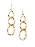 Vince Camuto Goldtone And Faux Pearl Multi-link Earrings