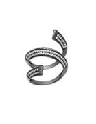 Lord & Taylor Cubic Zirconia 2-tiered Coil Ring