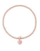 Michael Kors Carved Heart Quartz And Cubic Zirconia Rose Goldtone Necklace