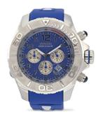 Kyboe Empire Blue Silicone And Stainless Steel Chrongraph Watch, 480315