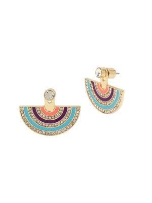 Bcbgeneration Starry Eyed Rainbow Goldtone & Pave Crystal Stud Earrings