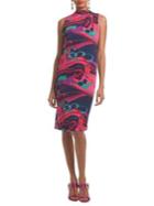 Trina Turk Abstract Print Shoulder-pleat Shift Dress