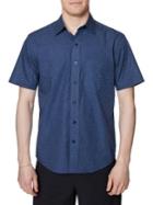 Hickey Freeman Printed Short-sleeve Button Down Shirt