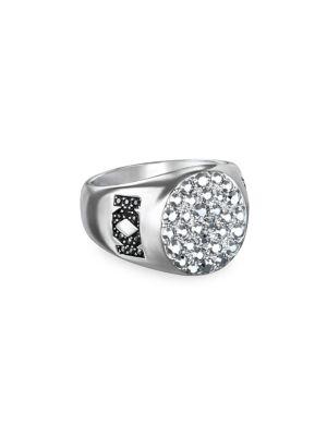 Karl Lagerfeld Klassic Karl Signnet Swarovski Crystals Ring