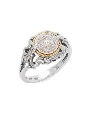 Effy Diamond 18k Yellow Gold & Sterling Silver Ring