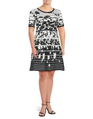 Gabby Skye Plus Short Sleeve A-line Dress
