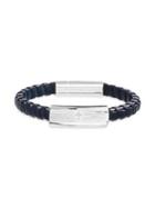 Lord & Taylor Stainless Steel & Leather Id Prayer Wrapped Bracelet